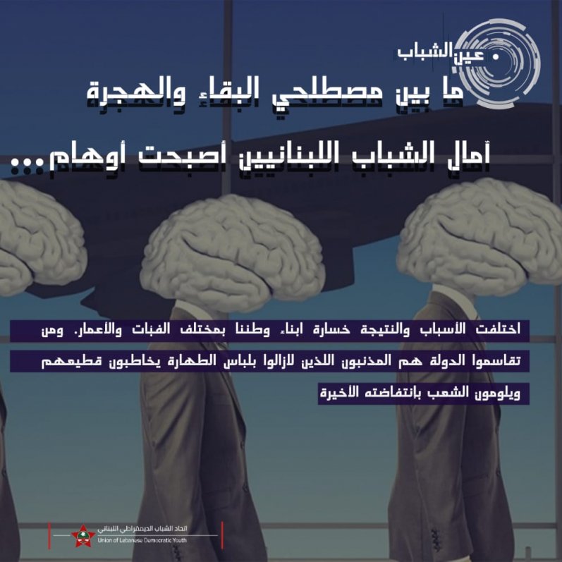 المقدمة السياسية لنشرة عين الشباب الاكترونية: ما بين مصطلحي البقاء والهجرة آمال الشباب اللبنانيين أصبحت أوهام