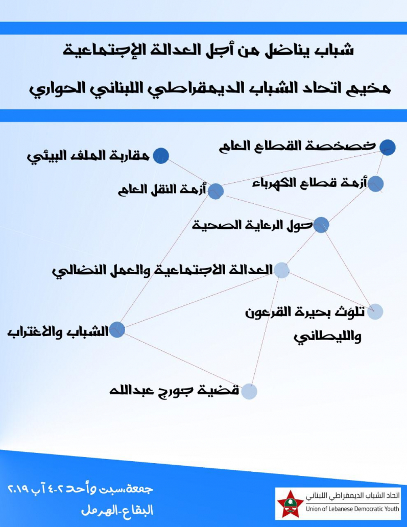 المخيم الحواري المركزي لإتحاد الشباب الديمقراطي ينطلق غداً في الهرمل